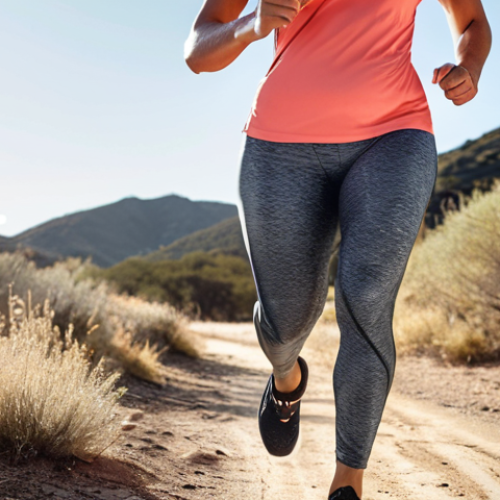 **

*   **Prompt:** A woman running outdoors on a warm day, wearing Under Armour HeatGear leggings. Focus on the leggings' technology keeping her cool and dry.

**
