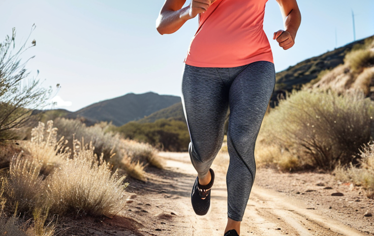 **

*   **Prompt:** A woman running outdoors on a warm day, wearing Under Armour HeatGear leggings. Focus on the leggings' technology keeping her cool and dry.

**